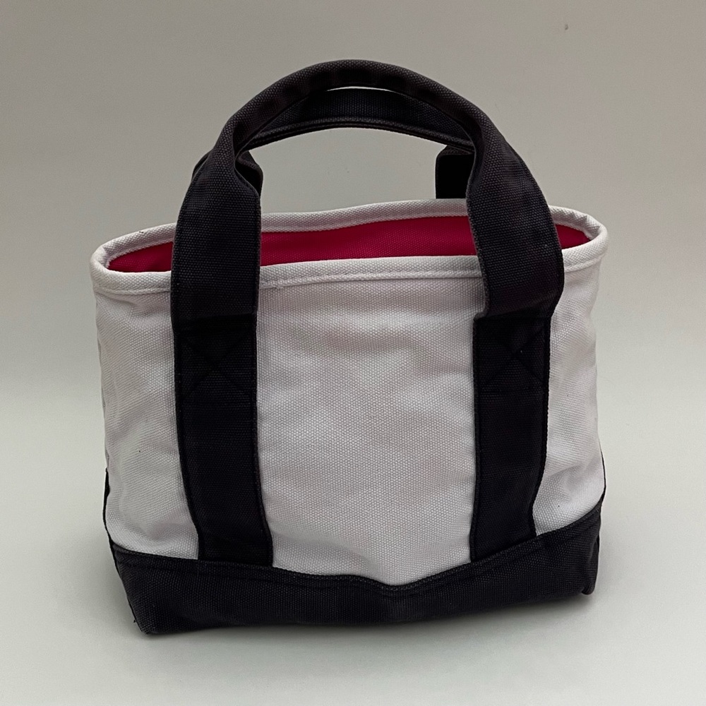 SOLD❗️ Polo Ralph Lauren Small Canvas Tote Big Pony Logo White Blue Preppy Bag - Picture 4 of 11